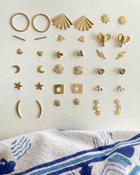 stud earrings, gold studs, little gold studs, tiny gold stud earrings, aquinnah jewelry, stud earring collection, aquinnah, little earrings