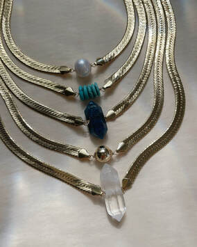 herringbone necklace, herringbone chain necklace, herringbone chain choker, aquinnah jewelry, aquinnah, made in ct, 