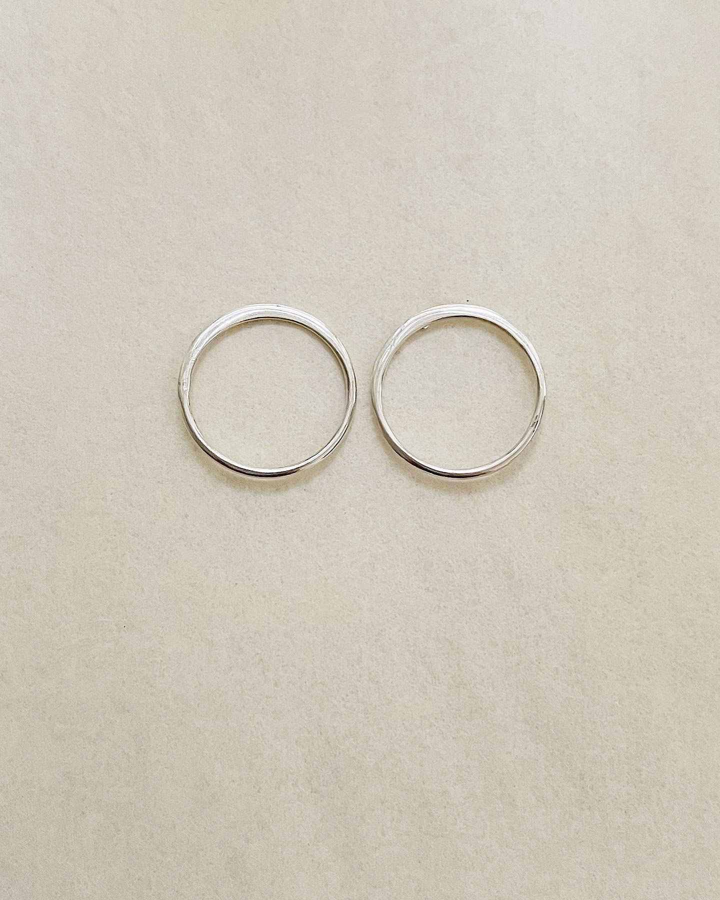 Flat Ring Stud Earrings Sterling Silver | Aquinnah Jewelry ...